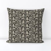 Flowery Monstera, Black and Ivory