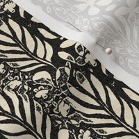 Flowery Monstera, Black and Ivory