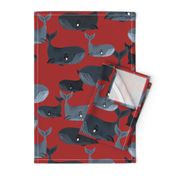 Calm Blue Whales - Larger Scale on Red