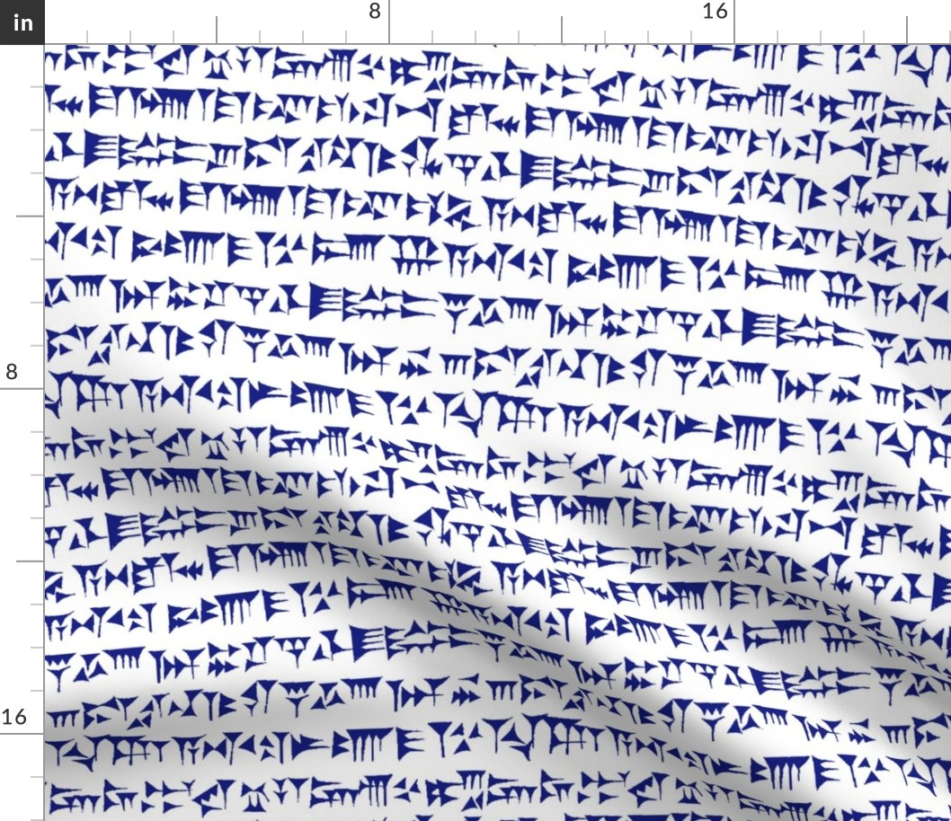 Babylonian Cuneiform in Blue // Large