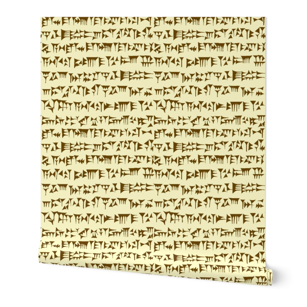 Babylonian Cuneiform in Brown & Parchment // Large