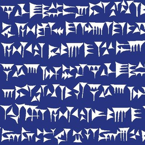 Babylonian Cuneiform on Dark Blue // Large