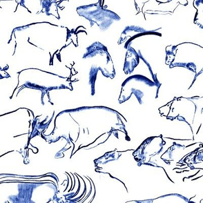 Chauvet Cave Art in Midnight Blue // Small