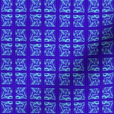 Sighthound Blockprint -Framed for 1or2" collars-blues