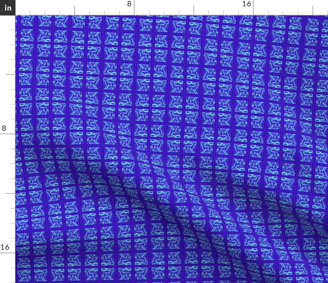 Sighthound Blockprint -Framed for 1or2" collars-blues