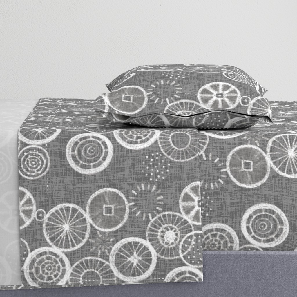 Wheels up! White on linen weave gray, by Su_G_©SuSchaefer