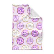 Iced Donuts Purple on pale purple - large 4 inch