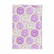 Iced Donuts Purple on pale purple - large 4 inch