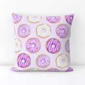 Iced Donuts Purple on pale purple - large 4 inch