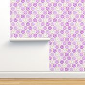 Iced Donuts Purple on pale purple - large 4 inch