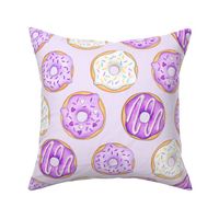 Iced Donuts Purple on pale purple - large 4 inch