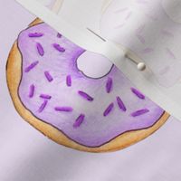 Iced Donuts Purple on pale purple - large 4 inch