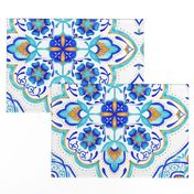 Hand Painted Moroccan Tile - Aqua