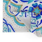 Hand Painted Moroccan Tile - Aqua