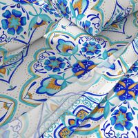 Hand Painted Moroccan Tile - Aqua