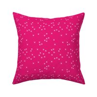 Basic geometric raw brush crosses pattern pink SMALL