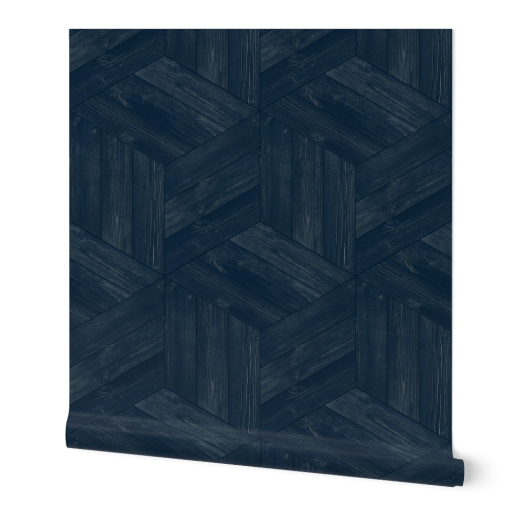 Weathered Parquet in Navy