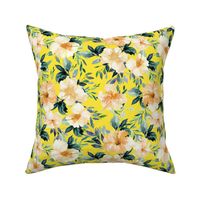 10.5" Peach Summer Florals - Bright Yellow