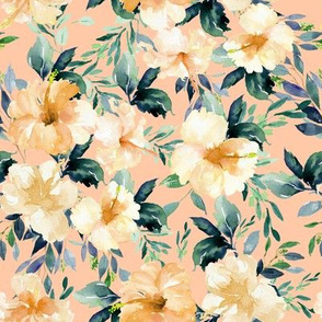 8" Peach Summer Florals - Peach