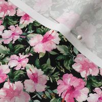 4" Pink Summer Florals - Black