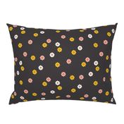 Meadow* (Black) || vintage mod polka dot floral