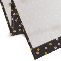 Meadow* (Black) || vintage mod polka dot floral