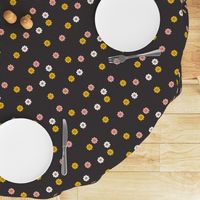 Meadow* (Black) || vintage mod polka dot floral