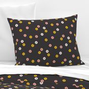 Meadow* (Black) || vintage mod polka dot floral