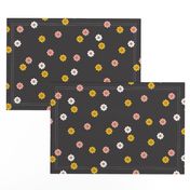 Meadow* (Black) || vintage mod polka dot floral