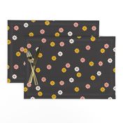 Meadow* (Black) || vintage mod polka dot floral