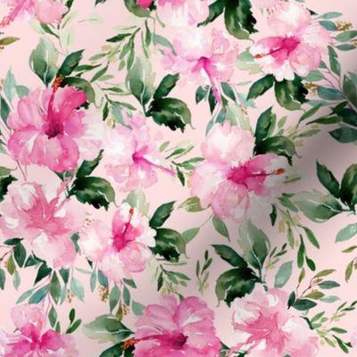 8" Pink Summer Florals - Pink