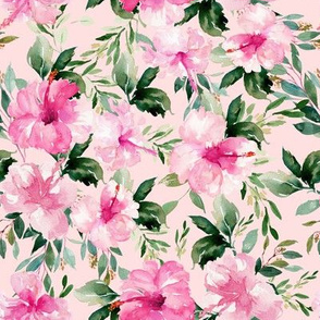 8" Pink Summer Florals - Pink