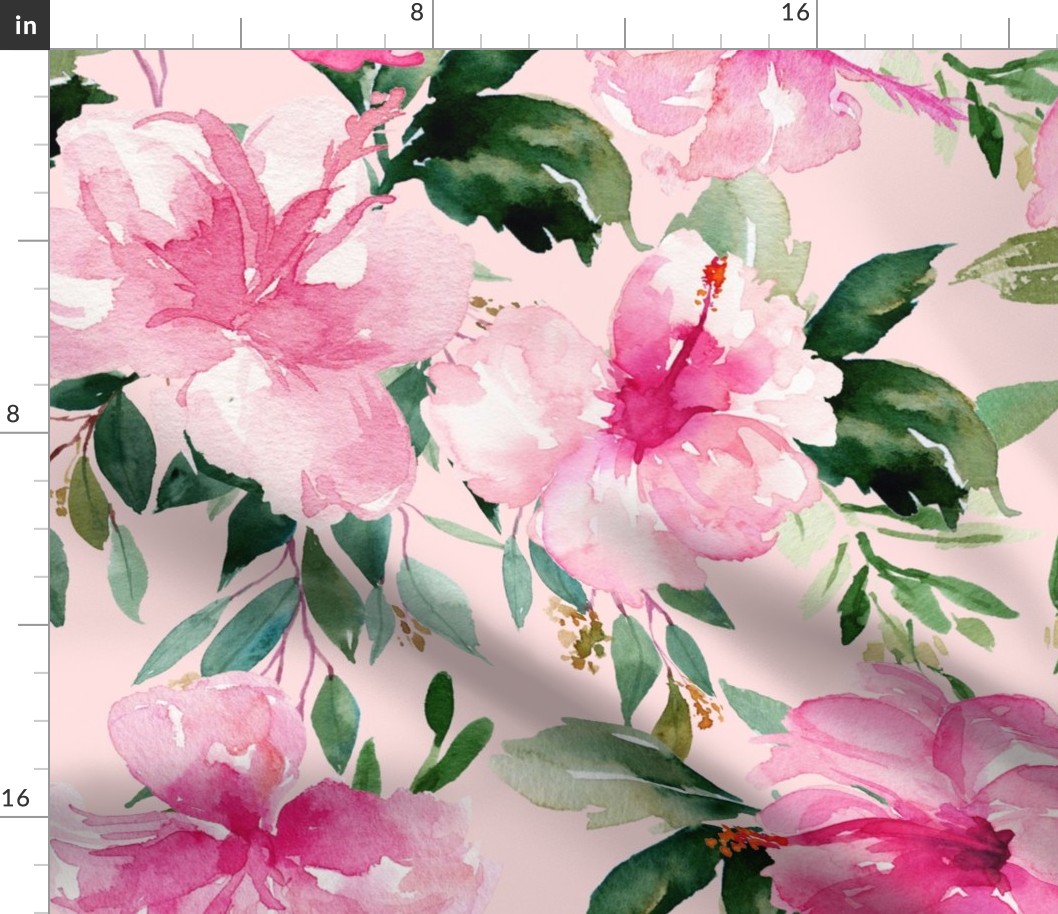 36" Pink Summer Florals - Pink