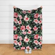 36" Summer Florals - Black