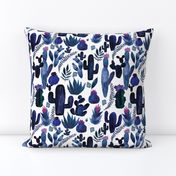 Indigo Cactus on White