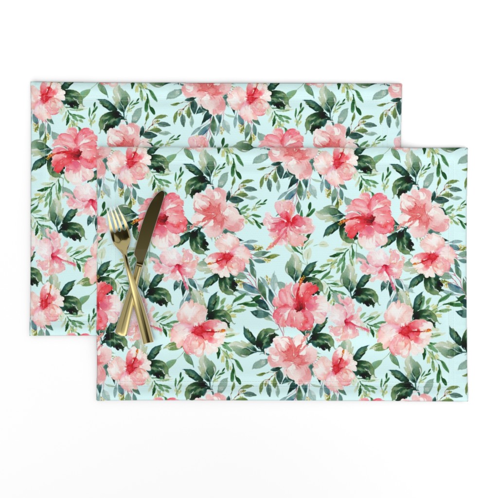 10.5" Summer Florals - Light Aqua