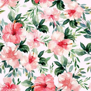 8" Summer Florals - Light Blush Pink
