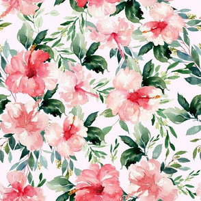 10.5" Summer Florals - Light Blush Pink