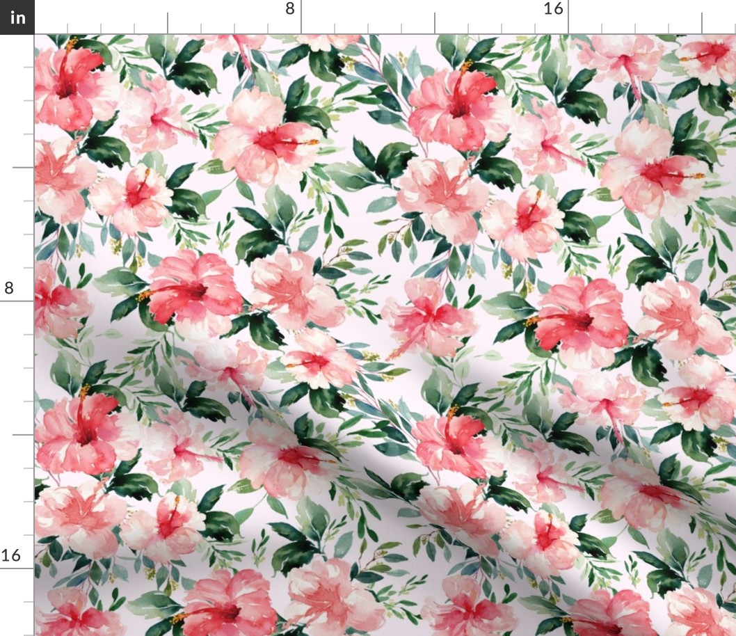 10.5" Summer Florals - Light Blush Pink