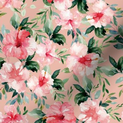 8" Summer Florals - Muted Peach