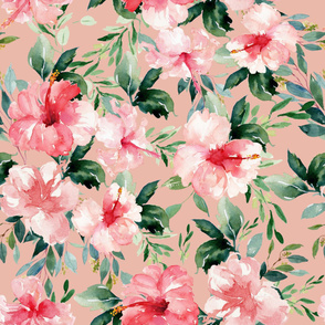 36" Summer Florals - Muted Peach