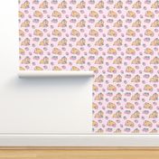 Soft pink Guinea pig and strawberries pattern