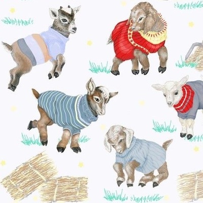 Goats In Sweaters Fabric, Wallpaper and Home Decor | Spoonflower