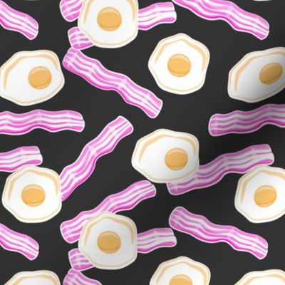 bacon and eggs - pink & grey