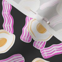 bacon and eggs - pink & grey