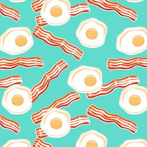 bacon and eggs - teal