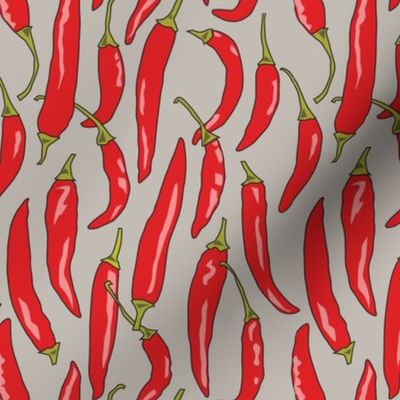 red chili-peppers-on linen