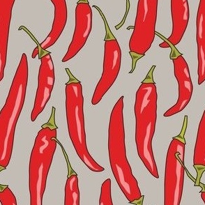 red chili-peppers-on linen