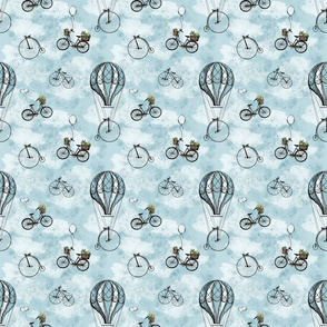 Bicycles and Balloons small // yellow flowers