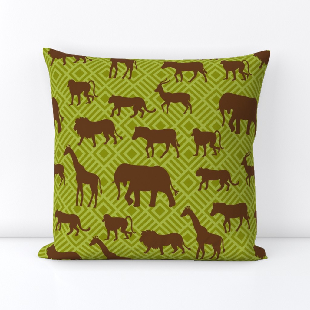 Wilds of Africa Animals Yellow Green